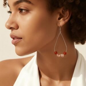 Golden Teardrop Beaded Earrings