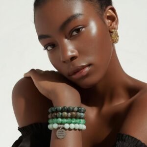 Green beaded stretch Bracelets
